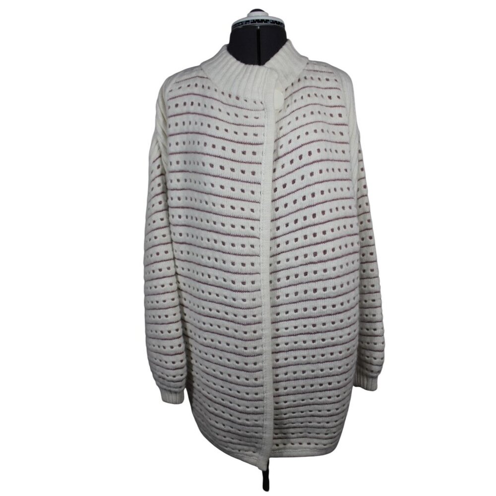 Rique Dessali vintage Italian angora wool geometric open front knit cardigan